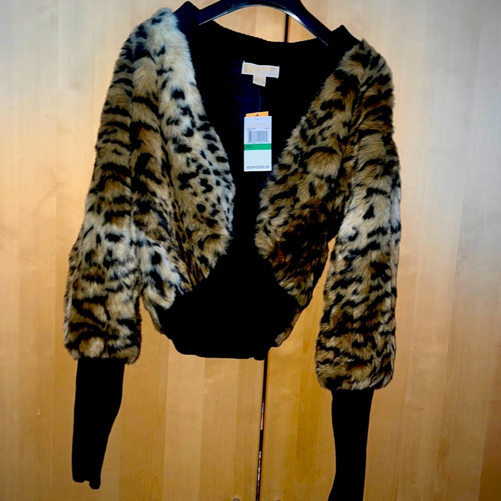 Faux Bolero Leopard Jacket Coat